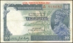 Ten Rupees Note of King George V signed by J.W. Kelly of Burma Issue.