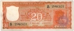 Twenty Rupees Note of Republic India of Signed by  S.Jagannathan of 1972.