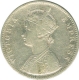 Silver One Rupee Coin of Victoria Empress of Bombay Mint of 1885.