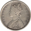 Silver Half Rupee Coin of Victoria Queen of Bombay Mint of 1862.