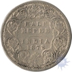 Silver Half Rupee Coin of Victoria Empress of Calcutta Mint of 1878.