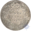 Silver Half Rupee Coin of Victoria Empress of Bombay Mint of 1882.