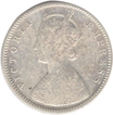 Silver Half Rupee Coin of Victoria Empress of 1885.