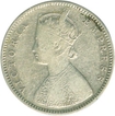 Silver Half Rupee Coin of Victoria Empress of Bombay Mint of 1892.