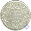 Silver Half Rupee Coin of Victoria Empress of Calcutta Mint of 1893.