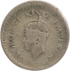 Silver One Fourth Rupee of King George VI of Bombay Mint of 1943.