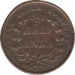 Copper Half  Anna of E.I.C xxx of 1835.