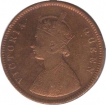 Copper Half Anna of Victoria Queen of Calcutta Mint of  1876.