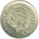 Silver One Quarter Rupee of King George VI of 1945.