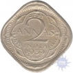 Silver Two Annas of king George VI of Bombay Mint of 1939.