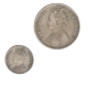 Silver Half Rupee And One Fourth Rupee of Victoria Empress of Bombay Mint of 1887.