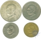 Set Of 4 Coins Twenty & Fifty Paise One & Ten Rupees of Republic India of 1969.