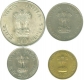 Set Of 4 Coins Twenty & Fifty Paise One & Ten Rupees of Republic India of 1969.