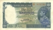 Ten Rupees Bank Note of King George VI Signed by J.B. Taylor of 1938.