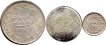 Set of Three Silver Kori coins of Khengarji III of Kutch State.