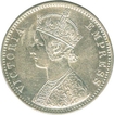 Silver One Rupee of Victoria Empress of Calcutta Mint of 1898.