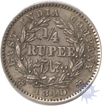 Silver Quarter Rupee of  Victoria Queen of  Madras Mint of 1840.