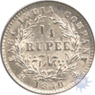 Silver Quarter Rupee of Victoria Queen of 1840.