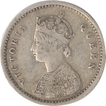 Silver Two Annas of Victoria Queen of Bombay Mint of 1876.