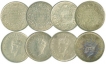 Silver Half Rupee (8) of  King George VI.