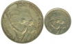 VIP UNC Set of Two Coins of 25th Anniversary of Independence of Bombay Mint of 1972.