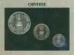 UNC Set of Three Coins of Loknayak Jayaprakash Narayan of 100Rs, 10Rs & 1Re of Mumbai Mint of 2002.