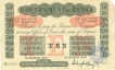 Uniface Ten Rupees Bank Note of King George V Signed by M.M.S. Gubbay of 1920.