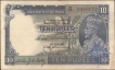 Ten Rupees Bank Note of King George V Signed by J.W. Kelly of 1933.