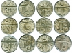 Silver Rupee Coins of Akbar of  Ahmadabad Mint.