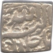 Silver Square Rupee Coin of Akbar of Tatta Mint.