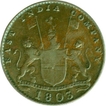 Copper  X Cash Coin of  Madras Presidency of 1803.