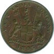 Copper V Cash Coin of  Madras Precidency of 1808.