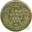 Silver Two  Annas Coin of  Victoria Queen of 1876.