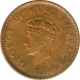 Bronze Quarter Anna Coin of King George VI of Bombay mint of 1940.