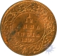 Copper One Twelfth  Anna Coin of Victoria Empress of 1897.