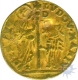 Gold zecchino Coin of Venice of Italy.