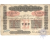 Ten  Rupees Bank Note of King George V of Signed by  M M S Gubbay of Bombay Mint of  1918.