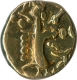 Base Gold Coin of Pratapaditya of Karkotakas of Kashmir.