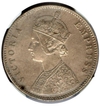 Silver One Rupee of Victoria Empress of Calcutta Mint.