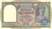 Ten Rupees Banknote of King George VI of 1947 of Burma Issue.