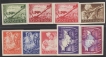 Azad Hind Complete Set of 9 Stamps of 1943.