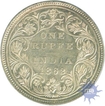 Silver One Rupee Coin of Victoria Queen of Bombay Mint of 1862.