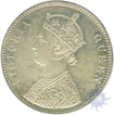 Silver One Rupee Coin of Victoria Queen of Bombay Mint of 1862.