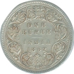 Silver One Rupee Coin of Victoria Queen of Bombay Mint of 1862.