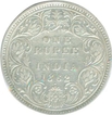 Silver One Rupee Coin of Victoria Queen of Bombay Mint of 1862.