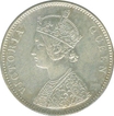 Silver One Rupee Coin of Victoria Queen of Bombay Mint of 1862.