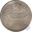 Silver One Rupee Coin of Victoria Queen of Bombay Mint of 1862.