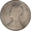 Silver One Rupee Coin of Victoria Queen of Bombay Mint of 1862.