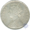 Silver One Rupee Coin of Victoria Queen of Bombay Mint of 1862.