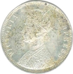 Silver One Rupee Coin of Victoria Empress of Bombay Mint of 1877.